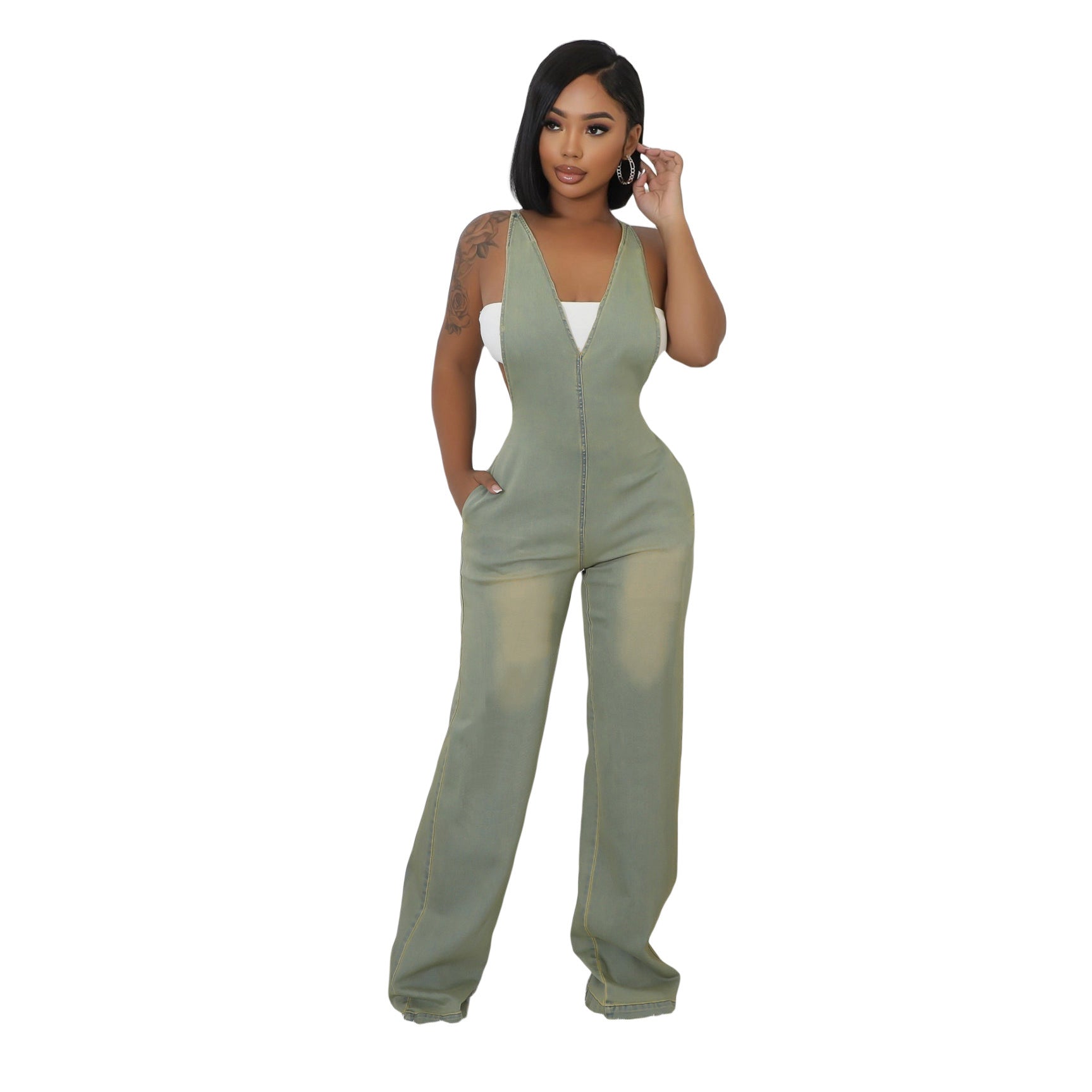 Tight Waist Slin Fit Jumpsuit