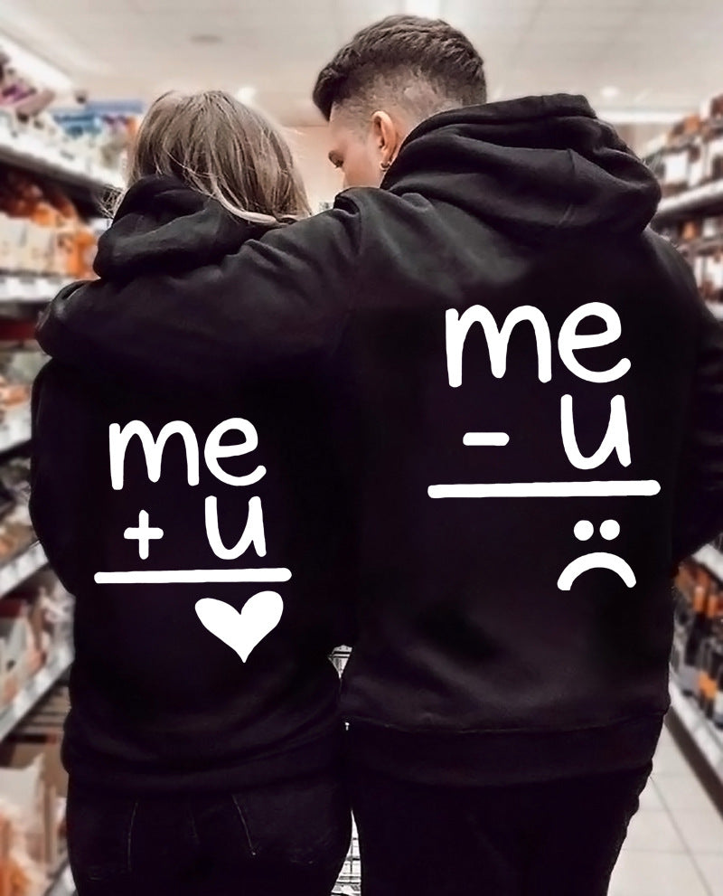 Couples Symbol Hoodie Sweatshirt for Valentine's Day, Couple Matching Hooded Pullover Sweatshirts