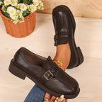 Low Heel Square Heel Loafers