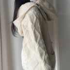 Loose Knit Hooded Cardigan