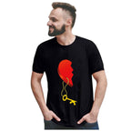 Love Lock and Key Print Short Sleeve Casual Loose Fit T-Shirt for Women and Men