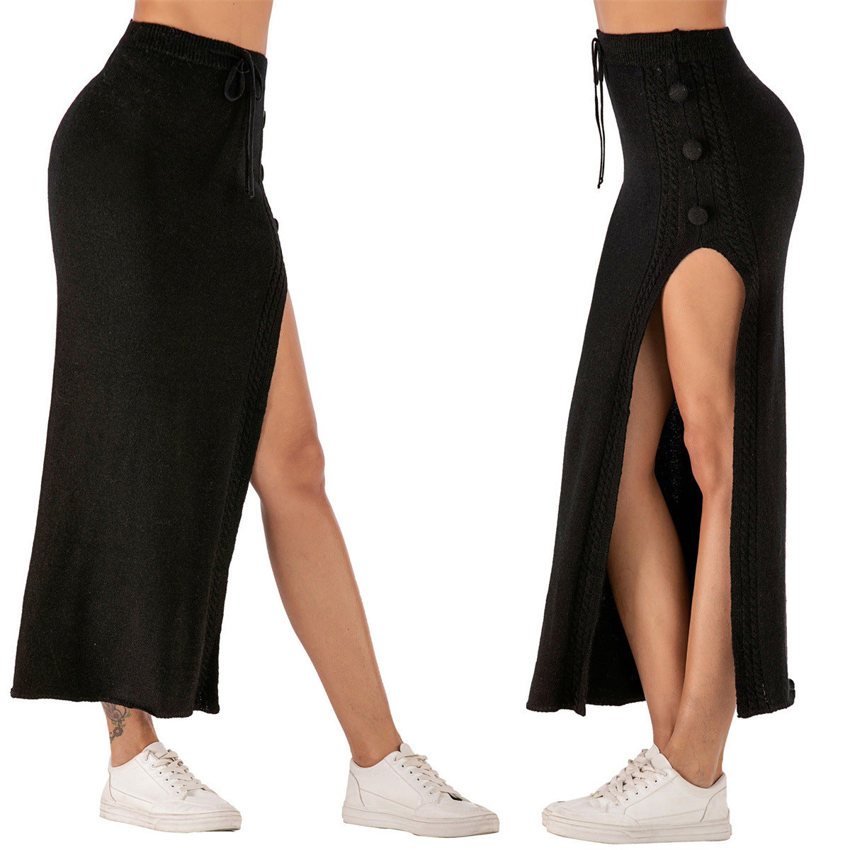 Slim Fit Slit Skirt