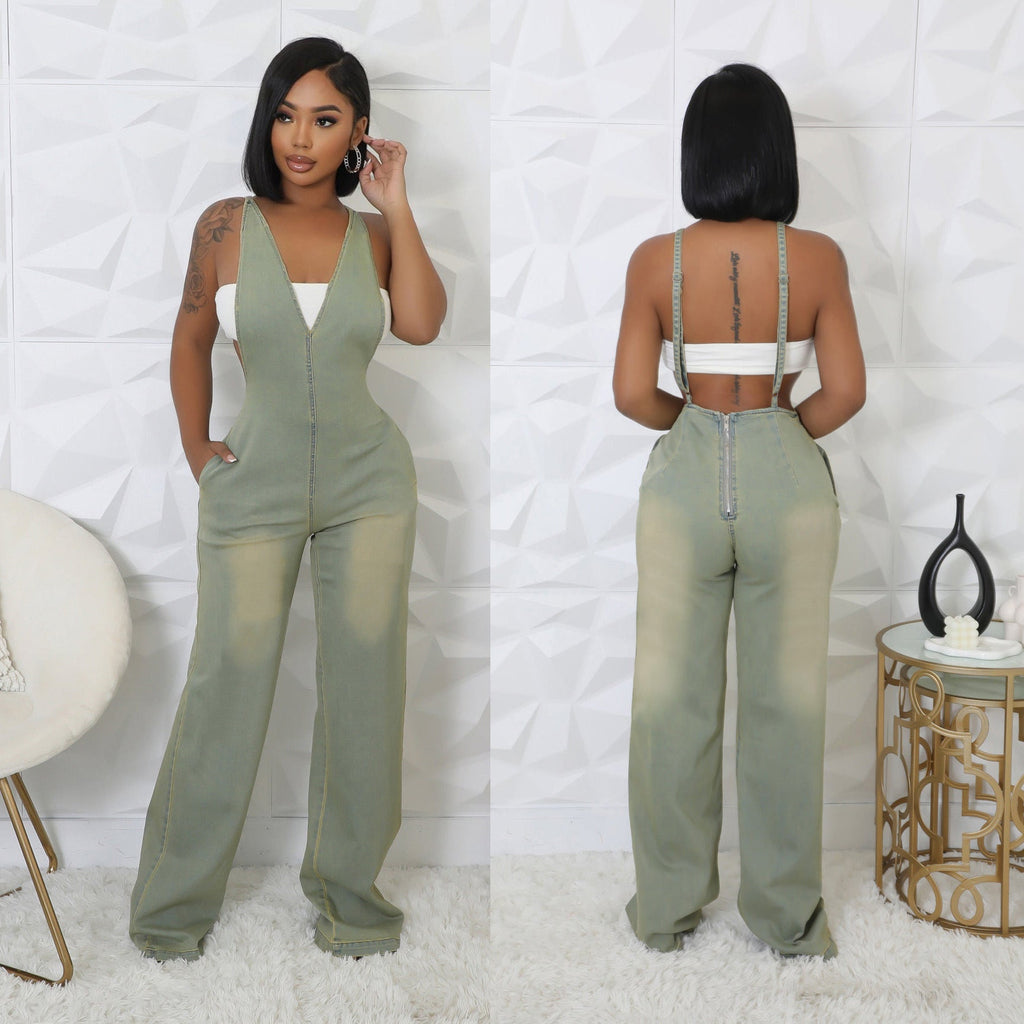 Tight Waist Slin Fit Jumpsuit