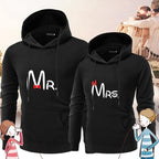Couples Hoodie MR.MRS. Valentine's Day Casual Pullover Hooded Sweatshirt