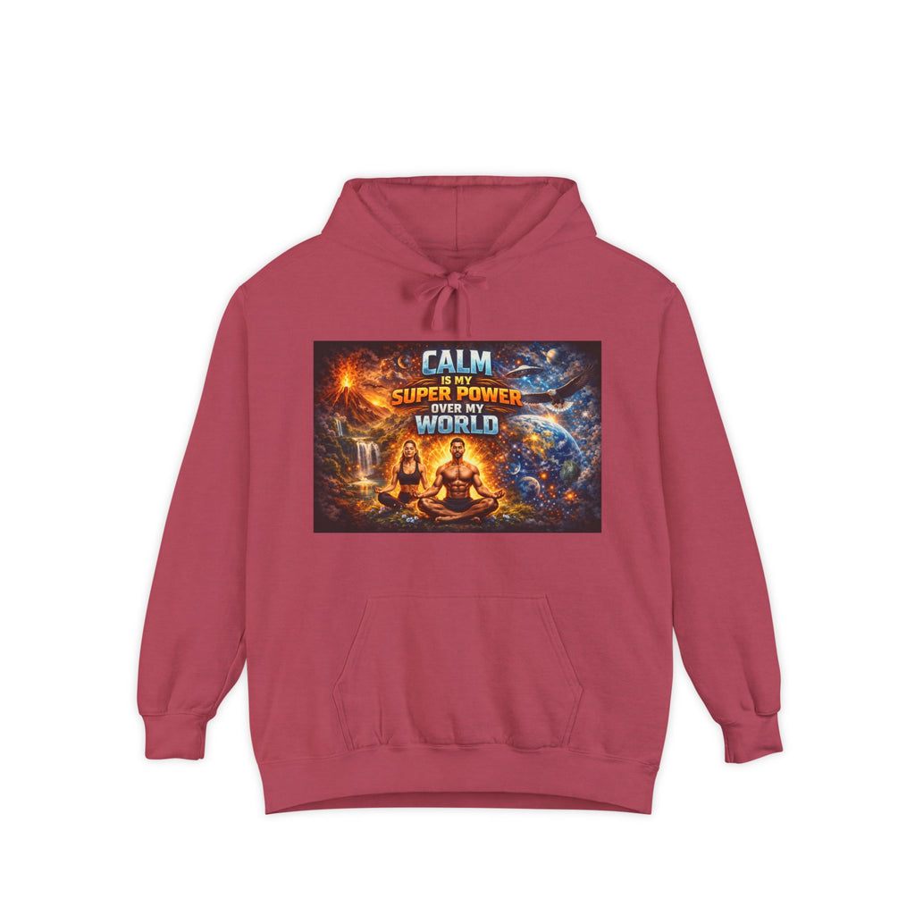 Hoodie — "Calm Your Super Power, Save the World" Graphic Hoodie
