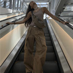 Multi-Pocket Cargo Pants Women Summer Versatile Patchwork Casual