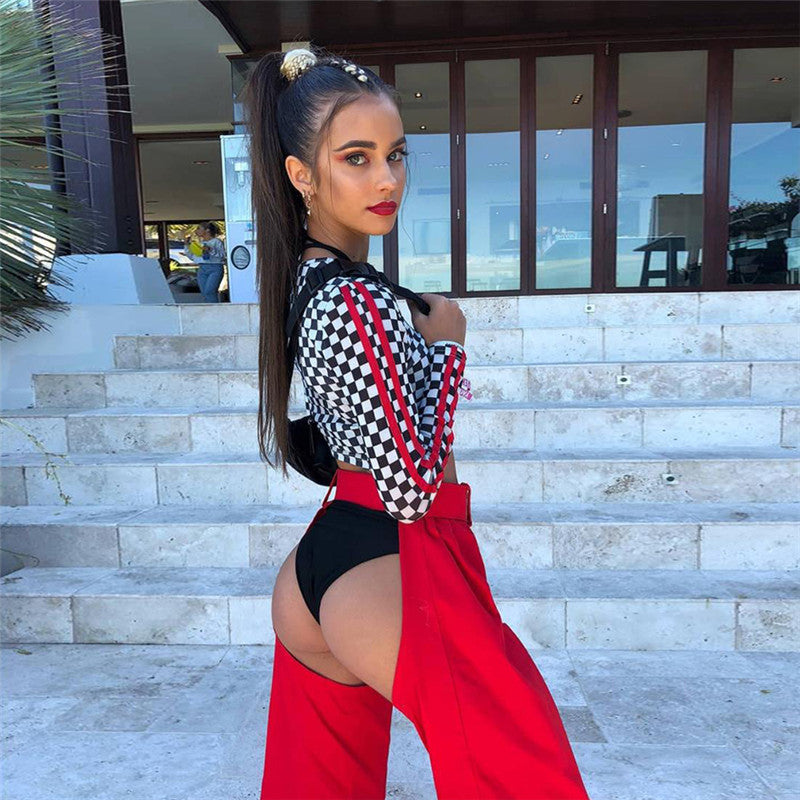 Women's Cut Out Buckle Waist Pants