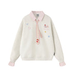 Turn-down Collar Faux Two-piece Loose Unisex Couple Hoodie