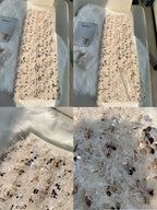 Sequins Skirts Autumn Winter Apricot  Women's Clothing Fashion Warm Skirt Straight Maxi Dress Long Skirts for Women