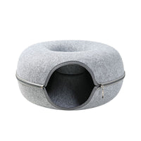 Thumbnail for CatCave - Interactive Basket Natural Felt Cuddly Cat Cave Bed - luvinly