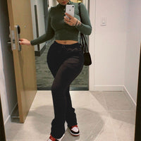 Thumbnail for Drawstring stacked pants - luvinly