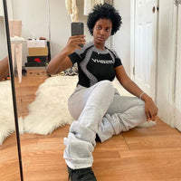 Thumbnail for Drawstring stacked pants - luvinly