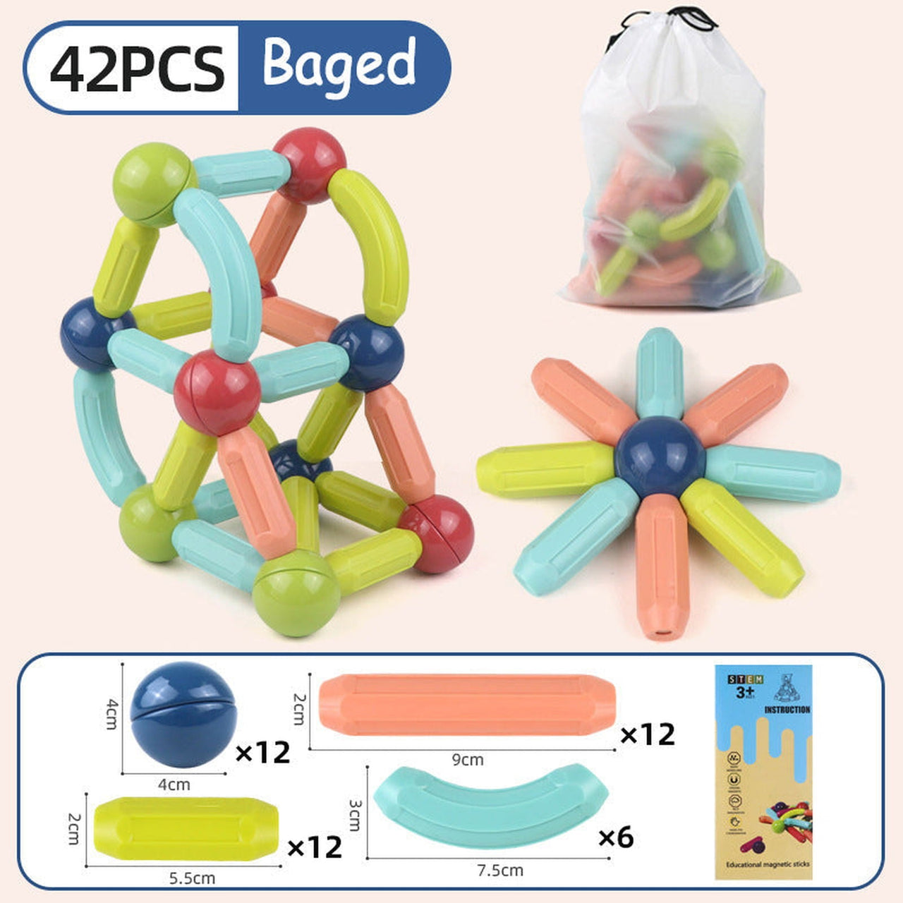 Educational Magnetic Stick Building Toys - luvinly