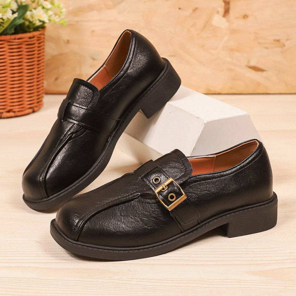 Low Heel Square Heel Loafers