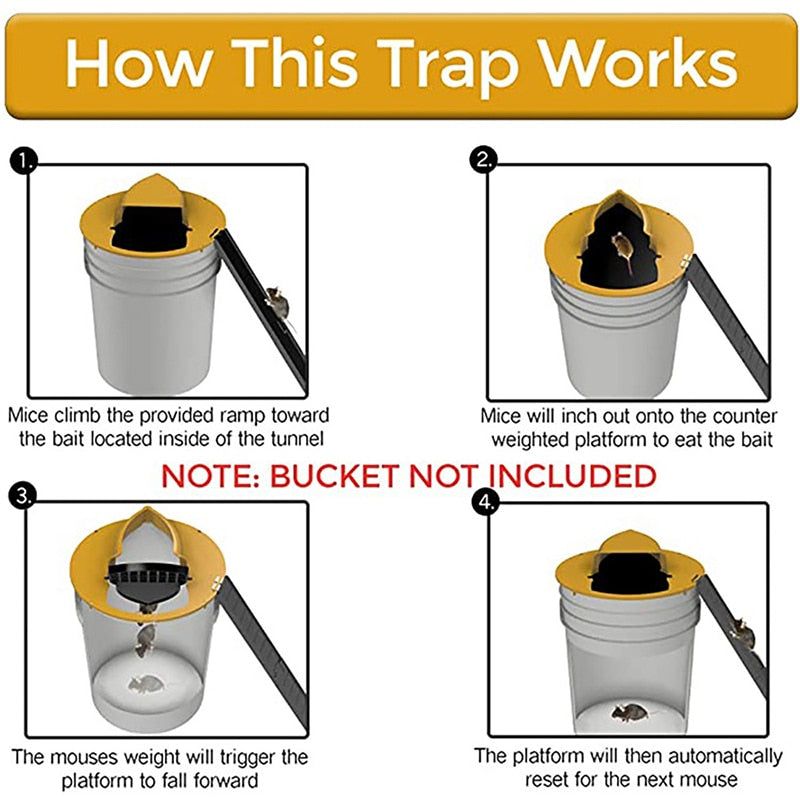 FLIP-N-SLIDE BUCKET LID MOUSE TRAP - luvinly