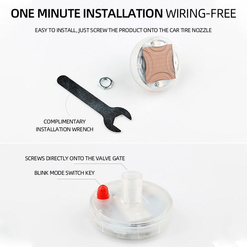 FlashWheel - Rgb Glowing Motion Activated Solar Tire Valve - luvinly
