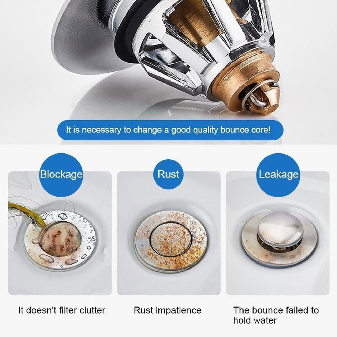 💧💎 "FlowGuard™ Bounce Core Pop-up Drain Filter" 💎💧 - luvinly