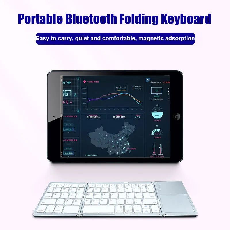 Folding Wireless Bluetooth Keyboard - luvinly