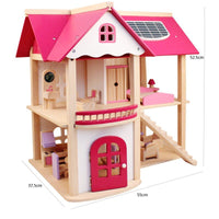 Thumbnail for Wooden Dollhouse W/ Furniture - luvinly