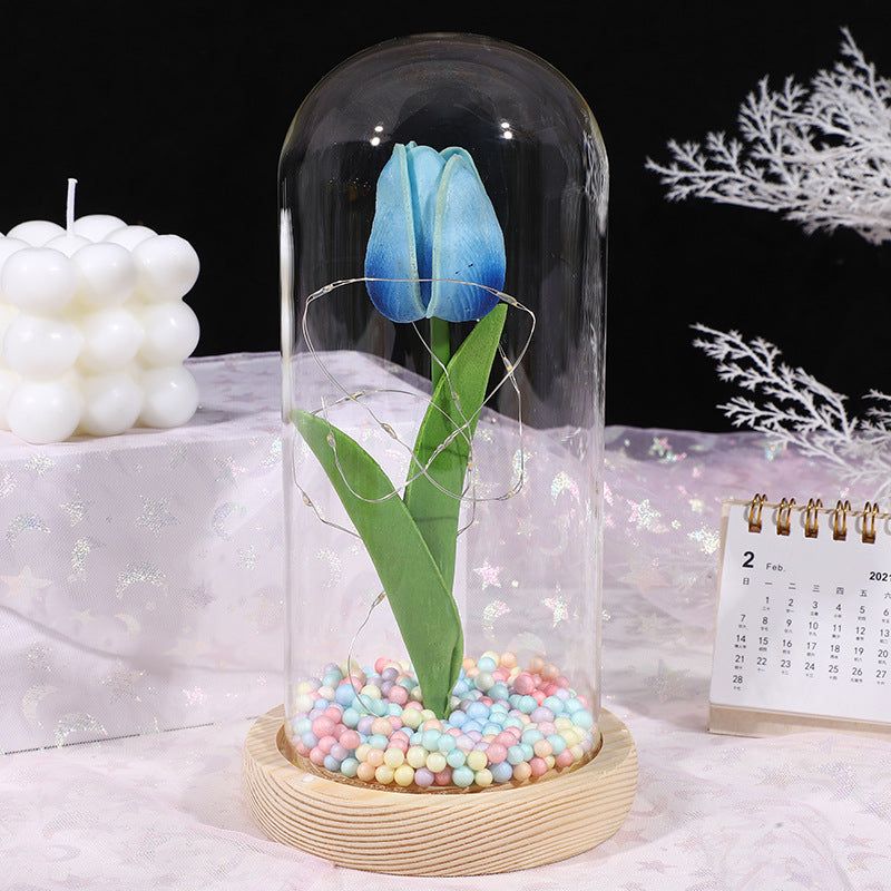 Glass-covered Perpetual Flower Night Light Ornaments - luvinly