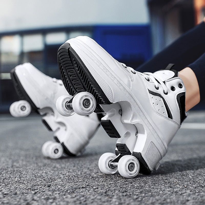 GliderKicks - 2 In 1 Deformation Roller Skate Shoe - luvinly
