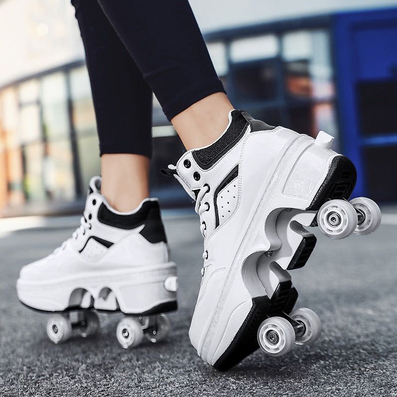 GliderKicks - 2 In 1 Deformation Roller Skate Shoe - luvinly