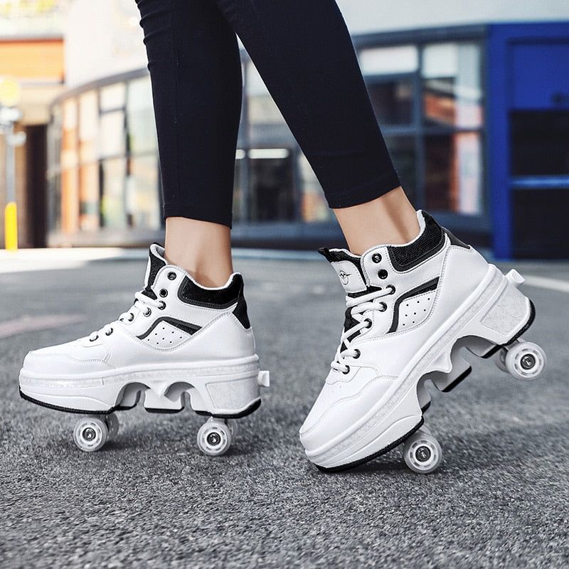 GliderKicks - 2 In 1 Deformation Roller Skate Shoe - luvinly