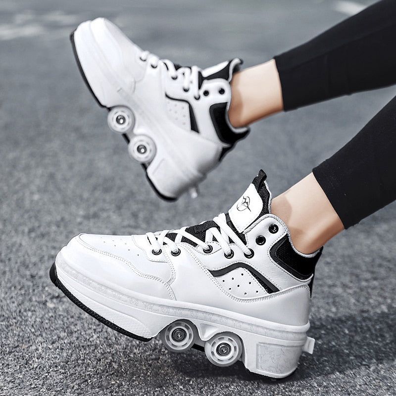 GliderKicks - 2 In 1 Deformation Roller Skate Shoe - luvinly