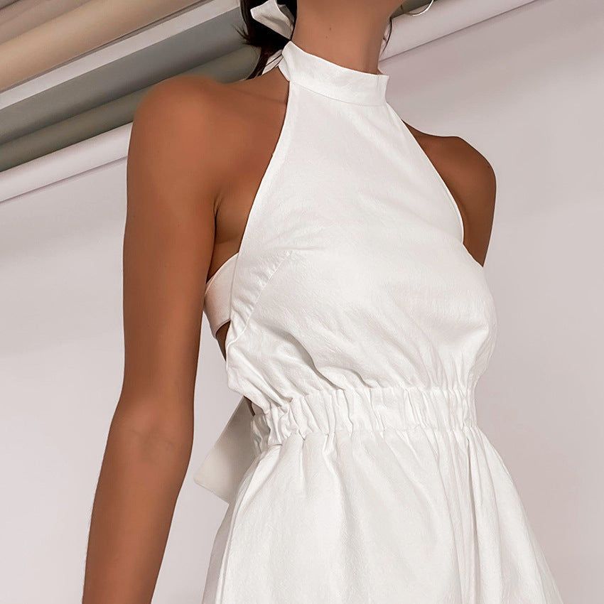 Halter Neck Sleeveless Jumpsuit - luvinly