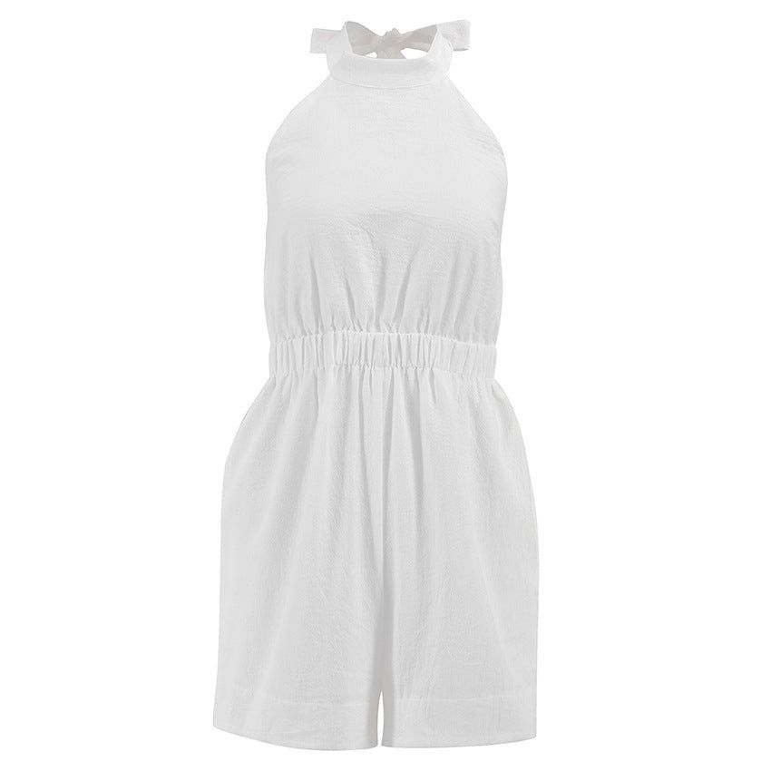 Halter Neck Sleeveless Jumpsuit - luvinly