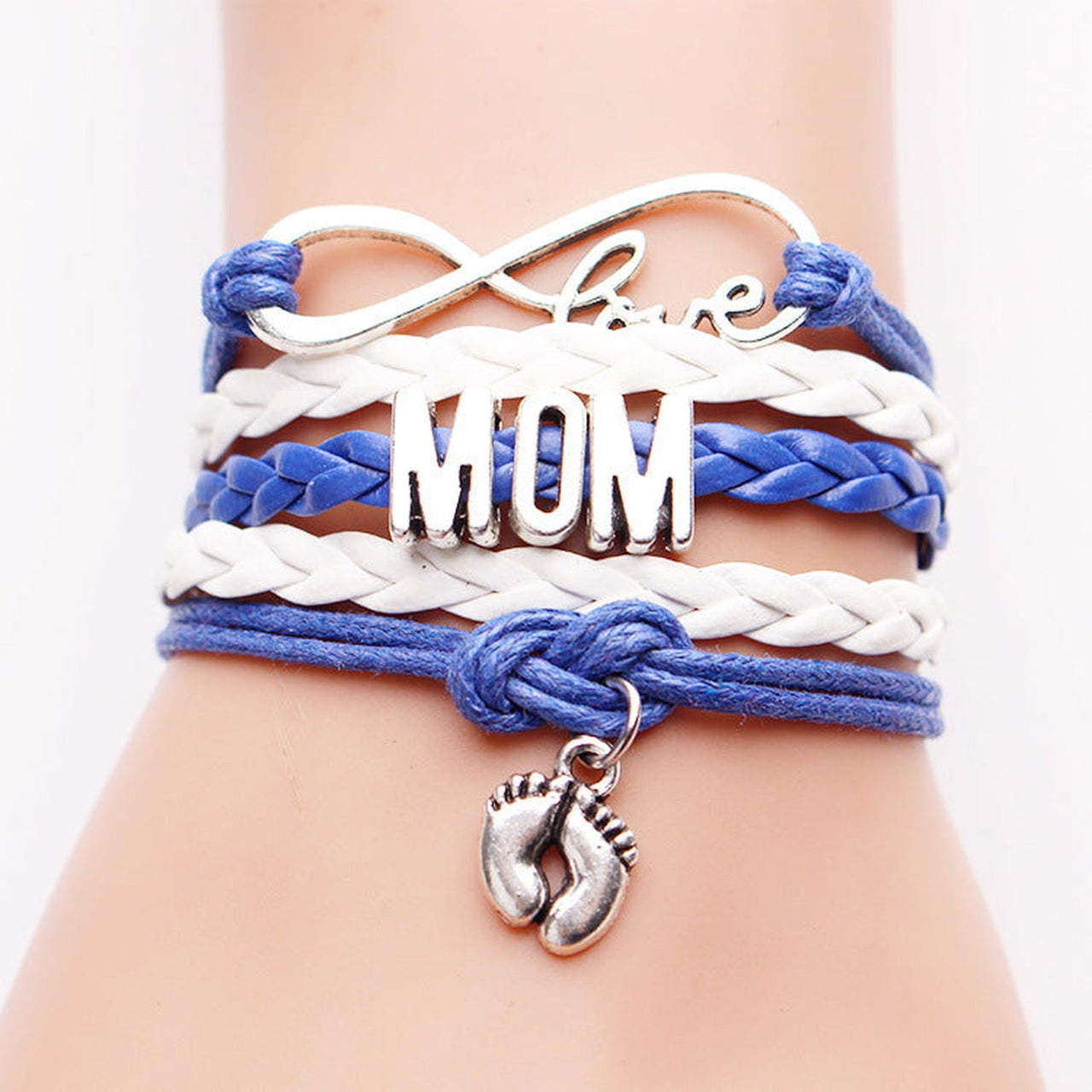Hand-woven Infinite Love Mom Foot Bracelet - luvinly