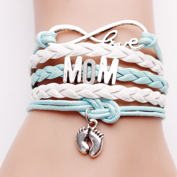 Hand-woven Infinite Love Mom Foot Bracelet - luvinly