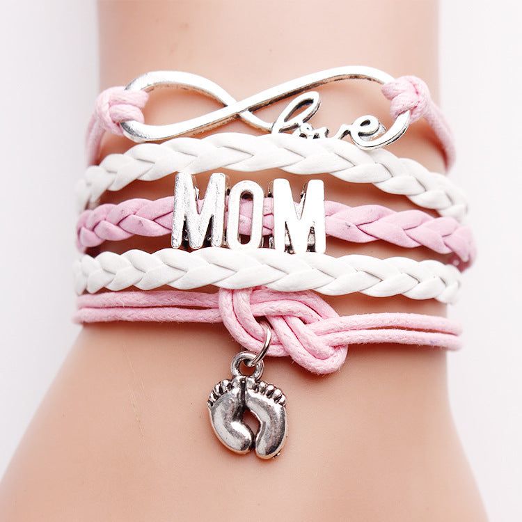 Hand-woven Infinite Love Mom Foot Bracelet - luvinly