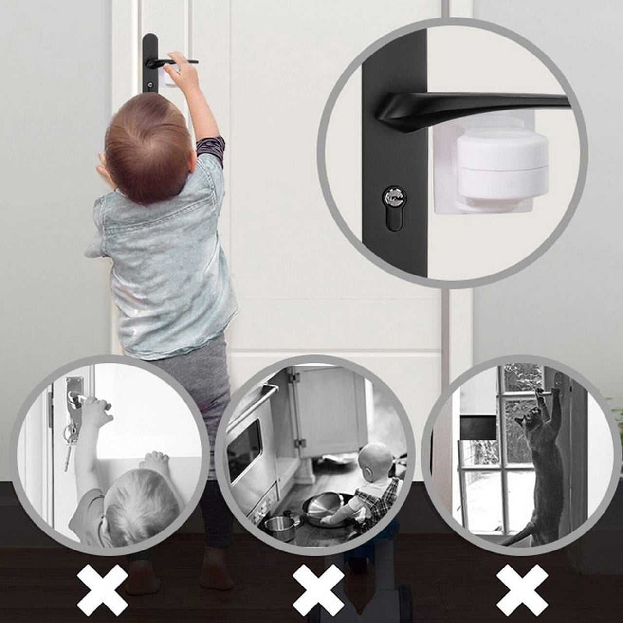 KnobLock - Child Proof Door Lever Lock - luvinly