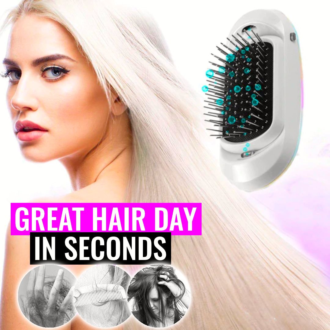 New! FrizzStop - Portable Electric Ionic Hairbrush - luvinly