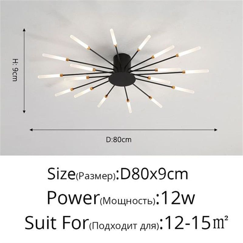 Premium Nordic Styled Firework Shape Ceiling Light - luvinly