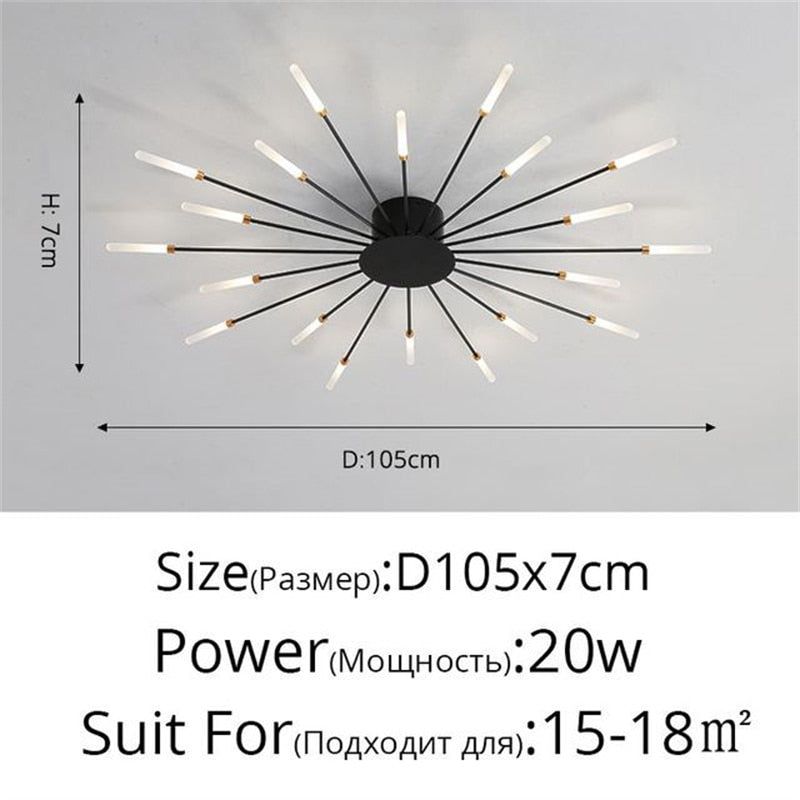 Premium Nordic Styled Firework Shape Ceiling Light - luvinly