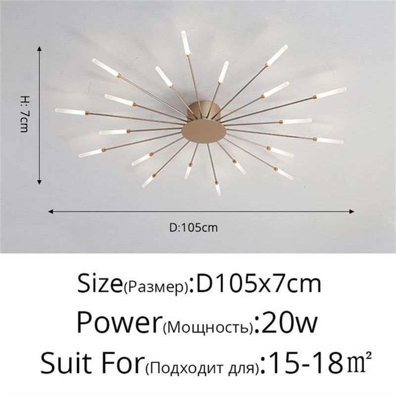 Premium Nordic Styled Firework Shape Ceiling Light - luvinly