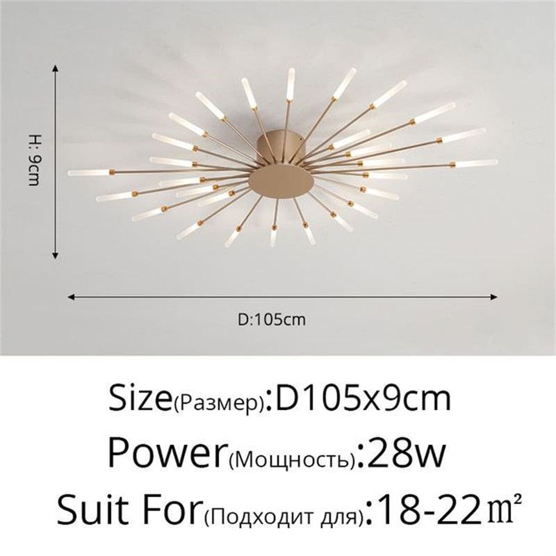 Premium Nordic Styled Firework Shape Ceiling Light - luvinly