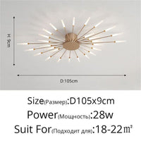 Thumbnail for Premium Nordic Styled Firework Shape Ceiling Light - luvinly
