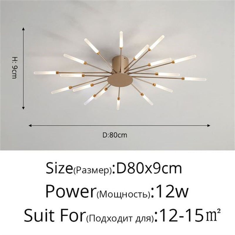 Premium Nordic Styled Firework Shape Ceiling Light - luvinly