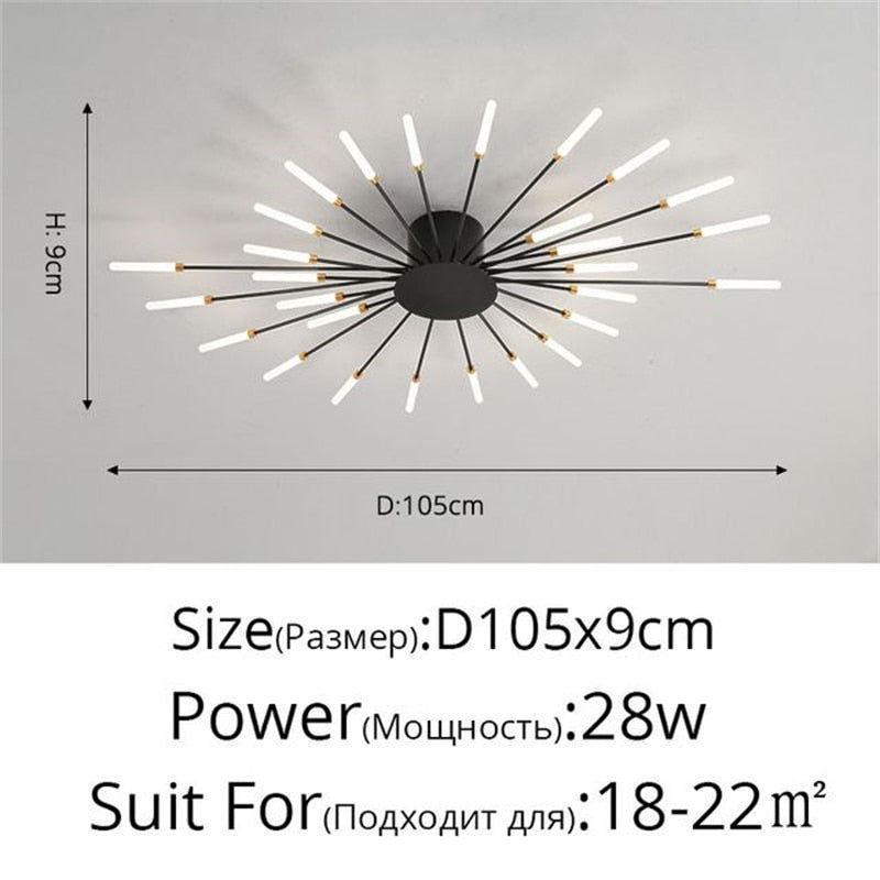 Premium Nordic Styled Firework Shape Ceiling Light - luvinly