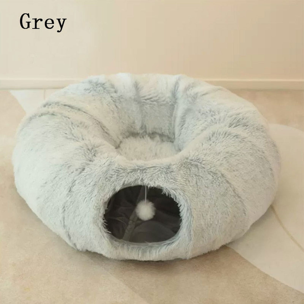PurrParadise - 2-In-1 Round Cat Bed And Tunnel Toy - luvinly