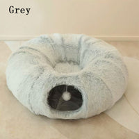 Thumbnail for PurrParadise - 2-In-1 Round Cat Bed And Tunnel Toy - luvinly