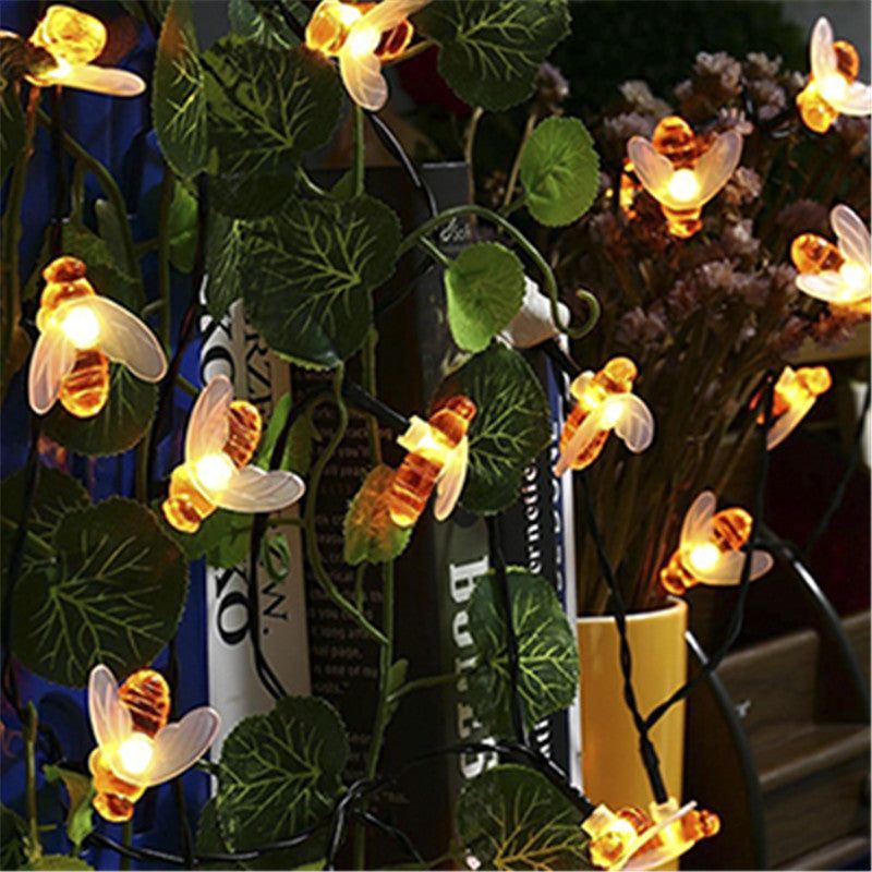 SOLAR POWERED HONEYBEE DESIGN LED FAIRY LIGHTS (50PCS) - luvinly
