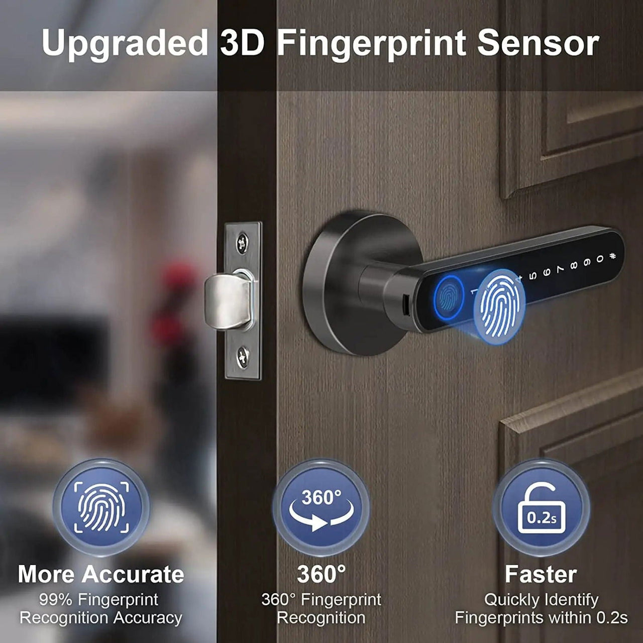SecureTouch™ Smart Fingerprint Door Lock - luvinly