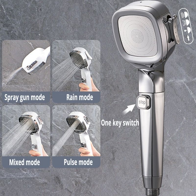 ShowerBoost - 4 Modes High Pressure Shower Head - luvinly
