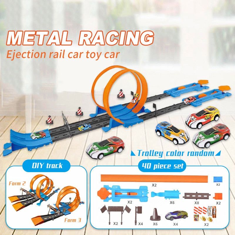 SpeedTrack - Loop Stunt Double Car Wheels Track Set - luvinly