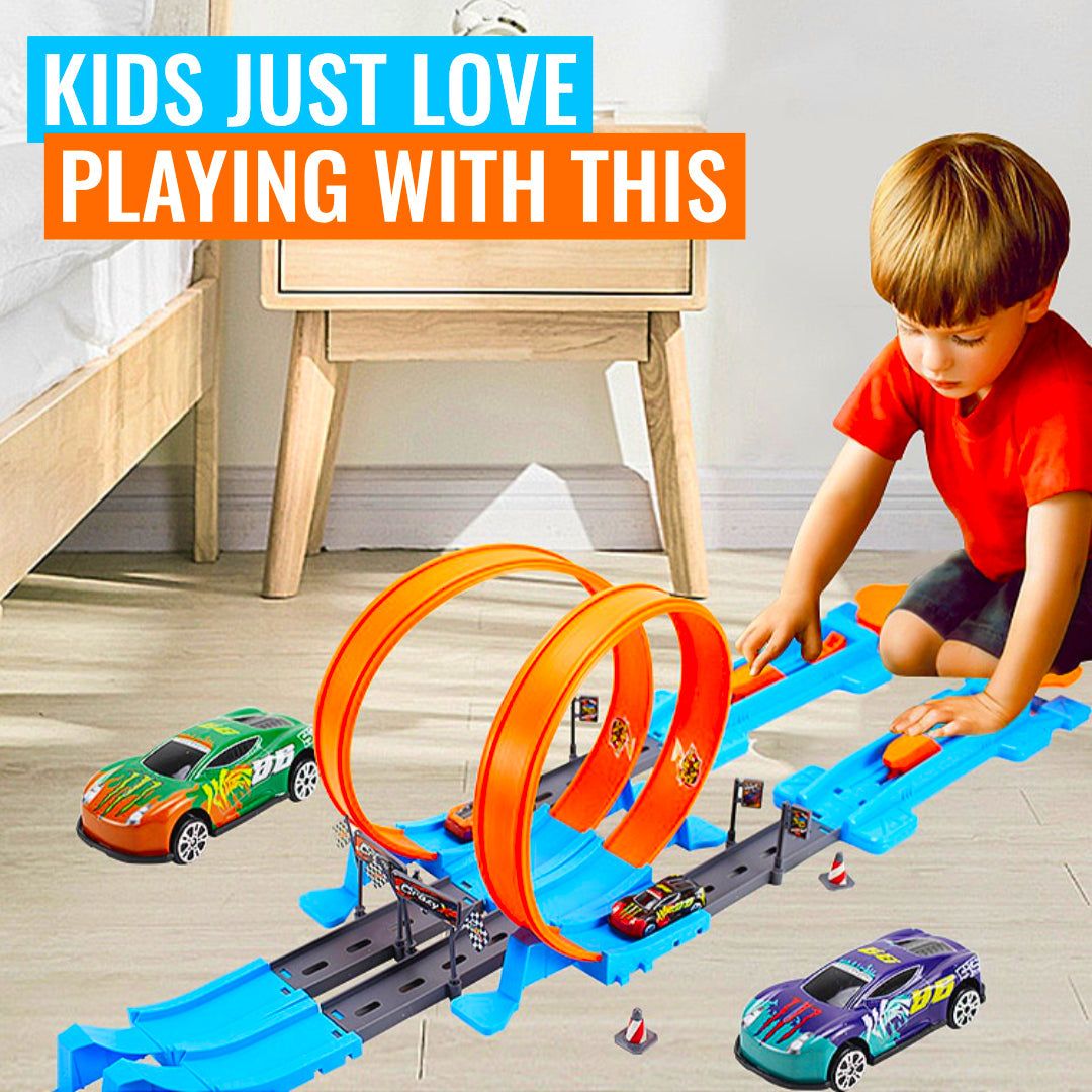 SpeedTrack - Loop Stunt Double Car Wheels Track Set - luvinly