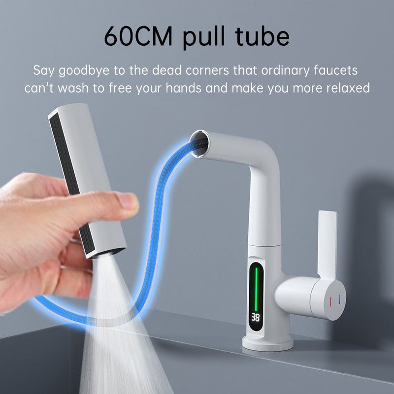 SplashGlow - Multifunctional Bathroom Faucet With LED Temperature Display - luvinly